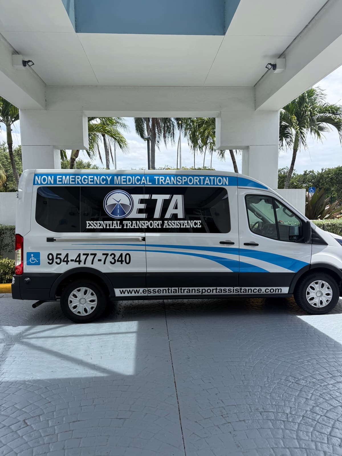 ETA wheelchair-accessible non-emergency medical transportation van